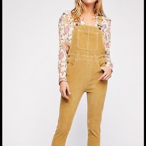 Free People Slim Ankle Cord Overalls